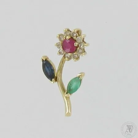 Kiviriipus timanteilla 10xn.0.005ct, korkeus 18mm, 585br, paino 1,0g 