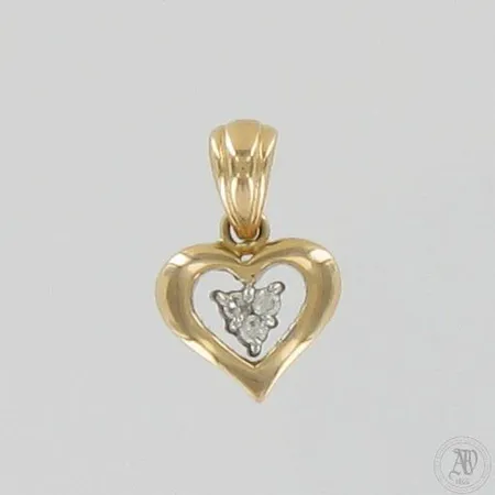 Timanttiriipus 3xn.0.02ct, korkeus 15mm, 585 kelta- ja valkokulta, paino 1,4g 