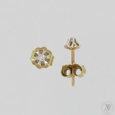 Timanttikorvakorut 2xn.0.02ct, 585, paino 0,6g
