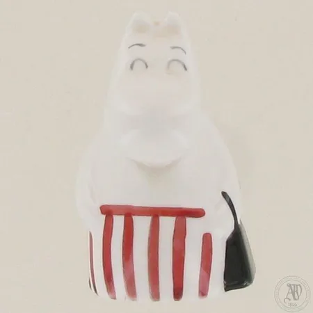 Muumifiguuri, Arabia, pieni lohkeama pohjassa, Muumimamma, design Tuulikki Pietilä, korkeus 70mm. 