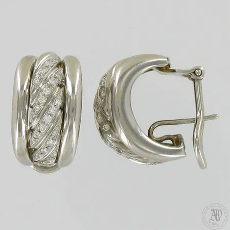 Timanttikorvakorut 50xn.0.01ct, Ø 20mm, 750 valkokulta, paino 14,4g