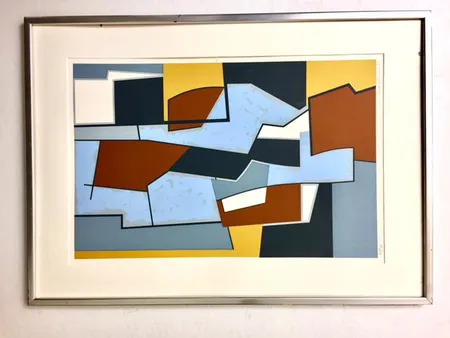 Serigrafia, lasi puuttuu, koko 77x57cm, signeeraus Sam Vanni -88, vedos 22/75, kehyksessä kulumaa Lähetetään postipakettina.