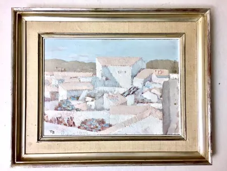 Öljyvärimaalaus, koko 49x62cm, signeeraus TvB, Hintaan lisätään Tekijänoikeuslain mukainen jälleenmyyntikorvaus 5%, johon lisäämme voimassa olevan alv:n (10%) mikäli viimeinen huutohinta ylittää 255€ (kuuluu jälleenmyyntikorvauksen piiriin)