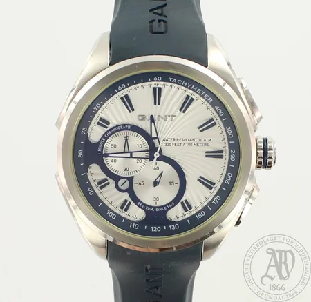 Teräsrannekello Gant, Water Resistant 10atm, 330 Feet/100 meters, quartz, taulun Ø 45mm