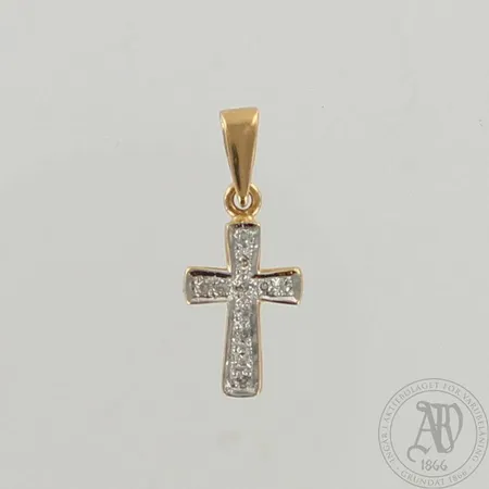 Timanttiristiriipus 11xn.0.01ct, korkeus 25mm, 585, paino 1,1g 