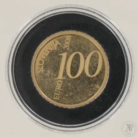 Kultaraha Slovenia 2008, Valentin Vodnik 1758-1819, 100 euroa, 900, paino 7,0g