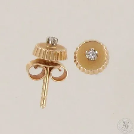 Timanttikorvanapit 2xn.0.01ct, Ø 6mm, 750, paino 1,4g