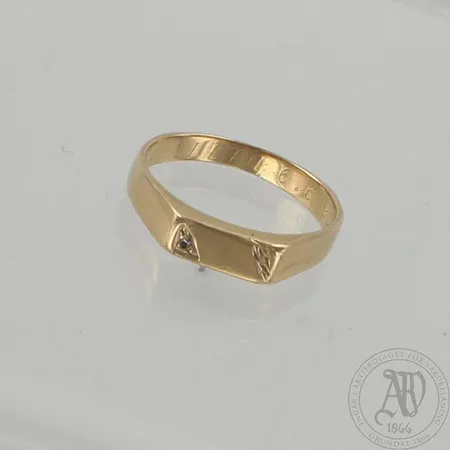 Timanttikantasormus 1xn.0.005ct, kaiverrettu, koko 20, 585, paino 3,7g