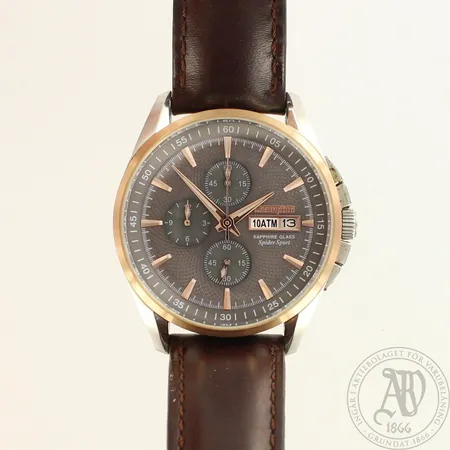 Teräsrannekello, Champion Spider Sport, quartz, Ø 43mm, nahkarannekkeen pituus 170-220mm