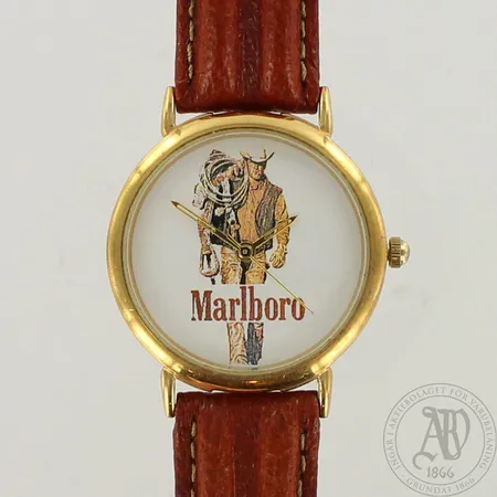 Teräsrannekello, Marlboro, quartz, paristo loppu eikä toimintatakeita, Ø 31mm, nahkarannekkeen pituus 170-205mm
