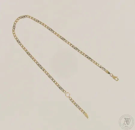 Nilkkaketju, pituus 225-260mm, 585 kelta- ja valkokulta, paino 2,9g