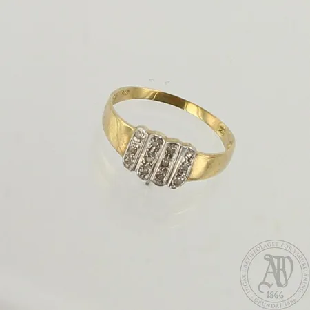 Timanttisormus 9xn.0.005ct yksi timantti halki, koko17¾, 375, paino 1,4g