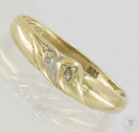 Timanttisormus 1xn.0.005ct, koko 16½, 585, paino 1,0g