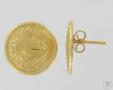 Korvakorut Kalevala Koru, Aurinkoleijona, Ø 17mm, 750, paino 8,8g