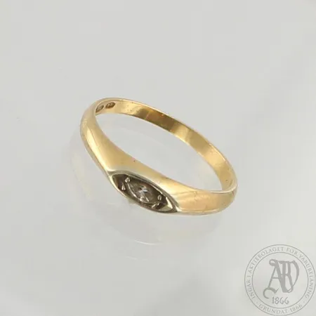 Timanttisormus 1xn.0.13ct, koko 17¾, 750, paino 2,3g 