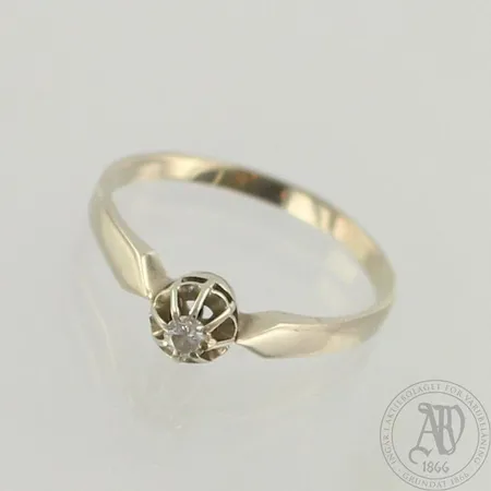 Timanttisormus 1xn.0.07ct, koko 18, 585 valkokulta, paino 1,9g 