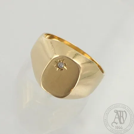 Timanttisormus 1xn.0.02ct, koko 19, 585, paino 7,8g 