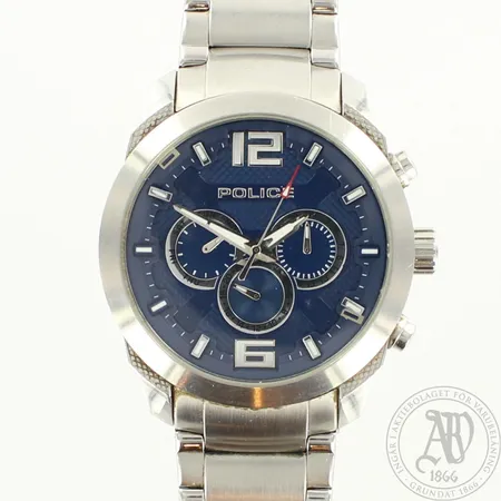 Teräsrannekello Police, Triumph, taulun Ø 45mm, rennekkeen pituus 210mm, quartz,:paristo loppunut