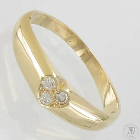 Timanttisormus 3xn.0.03ct, koko 17¼, 585, paino 2,5g