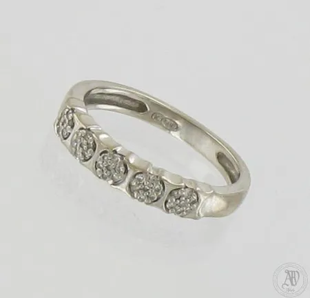 Timanttisormus 35xn.0.003ct, koko 16, 585 valkokulta, paino 2,6g