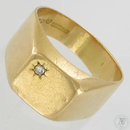 Kantasormus timantilla 1xn.0.02ct, koko 20½, 750, paino 7,1g