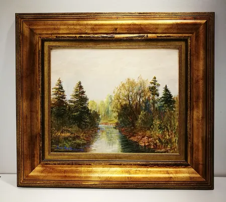 Öljyvärimaalaus, signeerattu Jere Honkanen, koko 37x45cm.  Tekijänoikeuslain mukainen jälleenmyyntikorvaus 5%, johon lisäämme voimassa olevan alv:n (10%) mikäli viimeinen huutohinta ylittää 255€. mitat 54x73cm. Ota yhteys panttilainaamoon kuljetusmaksusta sopimiseksi.