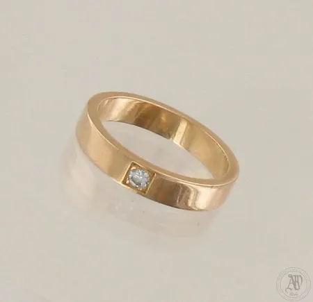 Timanttisormus 1xn.0.06ct, koko 17, 750, paino 5,2g