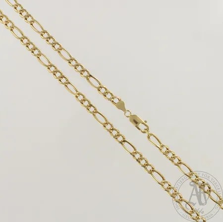 Figaro-kaulaketju, ontto, pituus 51cm, 585, paino 16,2g 