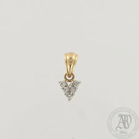 Timanttiriipus 5xn.0.01ct, korkeus 13mm, 585 kelta- ja valkokulta, paino 0,8g 