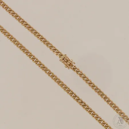 Panssarikaulaketju, pituus 55,5cm, leveys 4mm, 585, paino 32,3g