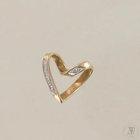 Timanttiriipus 1xn.0.01ct, korkeus 15mm, 585 kelta- ja valkokulta, paino 1,0g