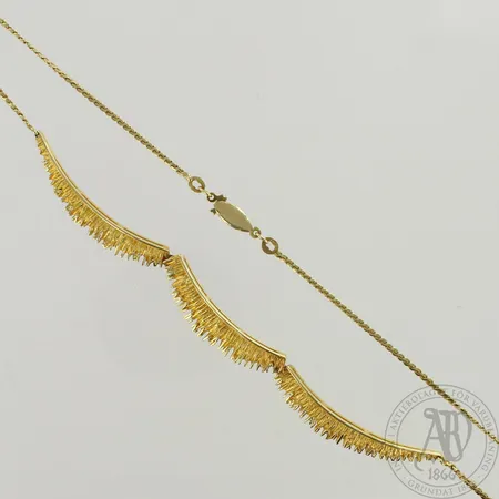 Kaulakoru, kaiverrettu, pituus 42cm, 585, paino 17,2g 
