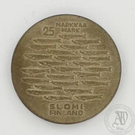 Juhlaraha, Turku 750 vuotta, nimellisarvo 25mk, 500, paino 26,7 Paino: 26,4 g