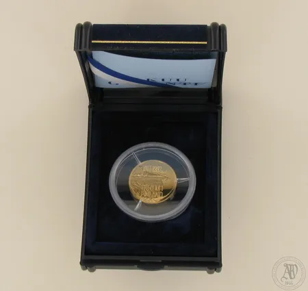 Kultaraha Suomi 1992, nimellisarvo 1000mk, Itsenäinen Suomi 75 vuotta, laatikko, todistus, 900, paino 9,0g
