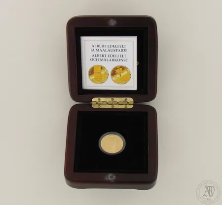 Kultaraha Suomi 2004, Albert Edelfelt ja maalaustaide, nimellisarvo 100 euroa, todistus, puulaatikko, 900, 8,6g