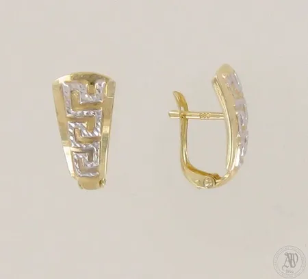 Korvakorut, korkeus 18mm, 585 kelta- ja valkokulta, paino 1,6g