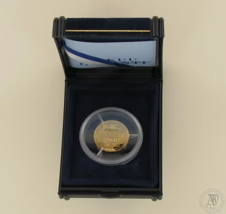 Kultaraha Suomi 1992, nimellisarvo 1000mk, Itsenäinen Suomi 75 vuotta, laatikko, todistus, 900, paino 9,0g