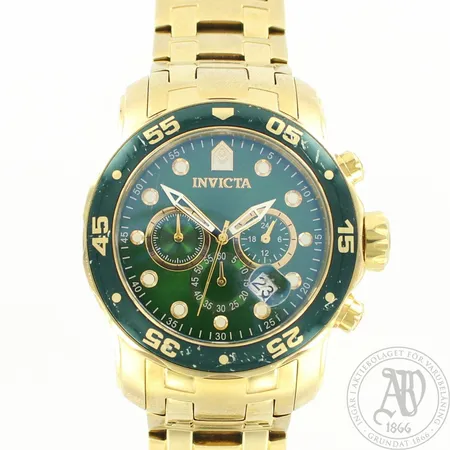 Teräsrannekello Invicta, quartz, kehässä käytön jälkiä, Ø 47mm, rannekkeen pituus 180mm, rannekkeessa +8mm säätövaraa, ei lisäpaloja
