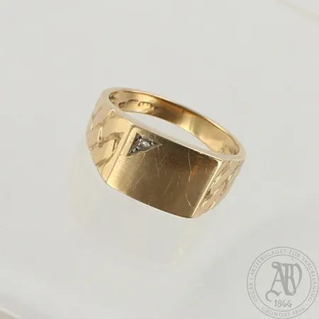 Kantasormus timantilla 1xn.0.01ct, koko 21, 585, paino 7,9g