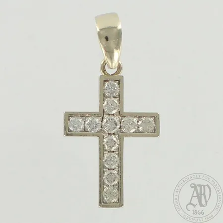 Timanttiristiriipus 11xn.0.19ct, korkeus 42mm, 585 valkokulta, paino 8,7g
