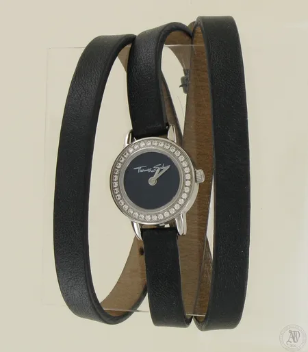 Thomas Sabo rannekello, taulun Ø 20mm, nahkarannekkeen pituus 56cm, quartz:paristo loppunut