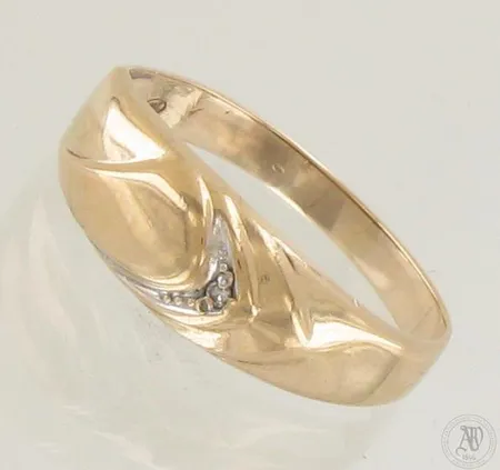 Timanttisormus 1xn.0.005ct, koko 16, 585, paino 1,3g