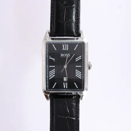Teräsrannekello Hugo Boss, Quartz, ref. HB.84.1.14.2184, mitat 52x36mm, nahkaranneke, laatikko