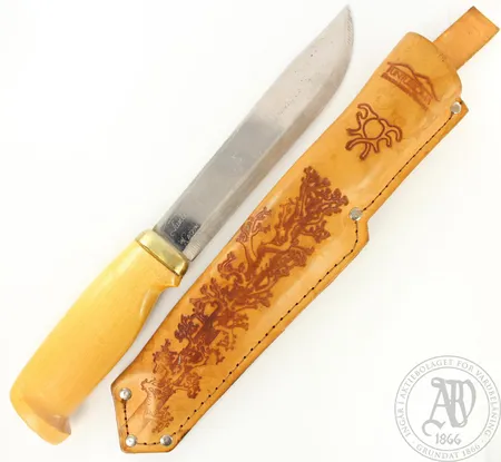 Puukko Tunturiloma Oy, rovaniemi, finland, Peitsikko, pituus 300mm, käytön jälkiä, nahkatuppi