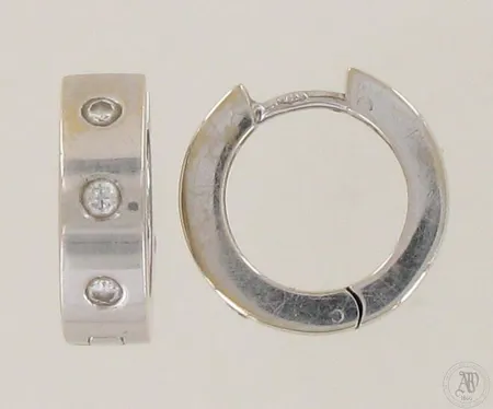 Timanttikorvarenkaat 6xn.0.04ct, Ø 17mm, 750 valkokulta, paino 9,0g