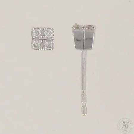 Timanttikorvanapit 8xn.0.02ct, taustat puuttuu, 585 valkokulta, paino 0,9g
