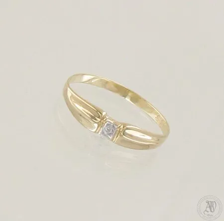Timanttisormus 1xn.0.005ct, koko16, 585, kelta- ja valkokulta, paino 0,7g