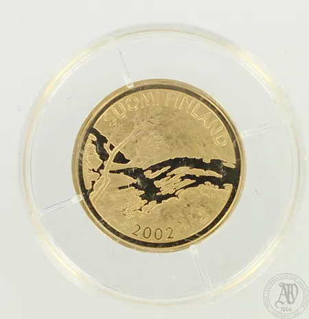 Kultaraha, Keskiyön aurinko, 2002, nimellisarvo 100 euroa, 900, paino 8,6g 