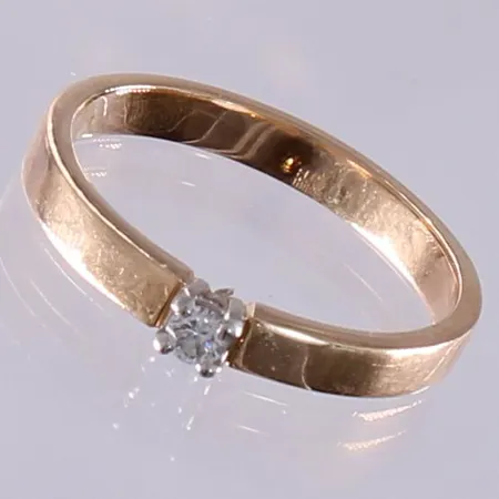Timanttisormus 1xn.0.05ct, koko 16¾, 585, paino 2,3g