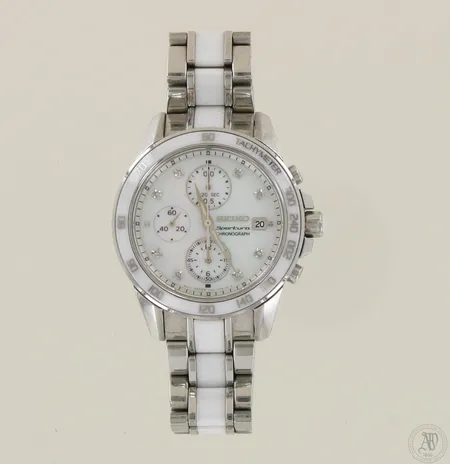 Teräsrannekello Seiko Sportura Chronograph, 280314, taulun Ø38mm, hihnan pituus 155mm, mukana lisäpalat, laatikko ja paperit, ostettu 2013